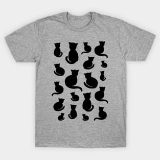 Lots of Black cats Silhouette T-Shirt
